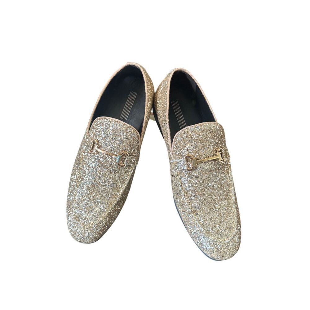 Bravo Men's Size 10 Gold Sparkle Loafers